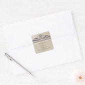 Gray Elegant Deco Wedding Stickers (Envelop)