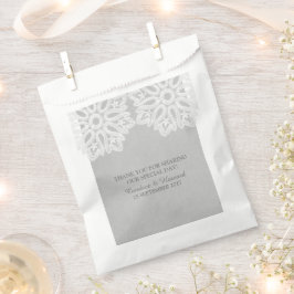 Gray Elegant Lace Favor Bags Bedankzakje