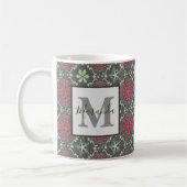 Gray Elegant Nordic Winter Snowflake Monogram Koffiemok (Links)
