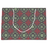 Gray Elegant Nordic Winter Snowflake Trendy Groot Cadeauzakje (Voorkant)