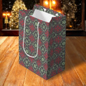 Gray Elegant Nordic Winter Trendy Snowflake Medium Cadeauzakje