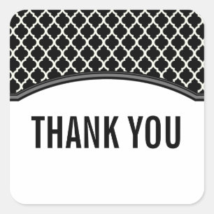 Gray Elegant Quatrefoil Hartelijk dank, Stickers