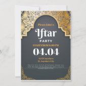 Gray Elegant Ramadhan Iftar Party Invitation Kaart (Voorkant)