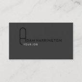 Gray | Elegant standaard QR-code Visitekaartje (Voorkant)