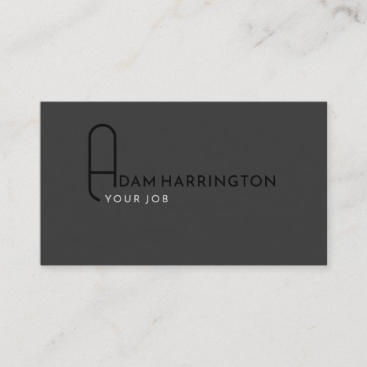 Gray | Elegant standaard QR-code Visitekaartje (Voorkant)