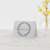 Gray Elegant Wreath Dank je Kaart (Gele Bloem)