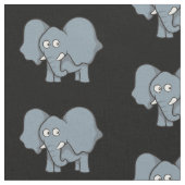 Gray Elephant Cartoon Pattern Stof (Close Up)