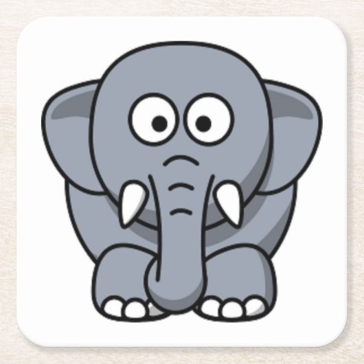 GRAY ELEPHANT KARTONNEN ONDERZETTERS (Voorkant)