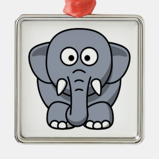 GRAY ELEPHANT METALEN ORNAMENT (Voorkant)