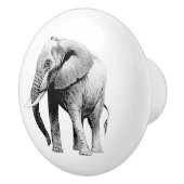 Gray Elephant realistische afbeelding Keramische Knop (Rechts)