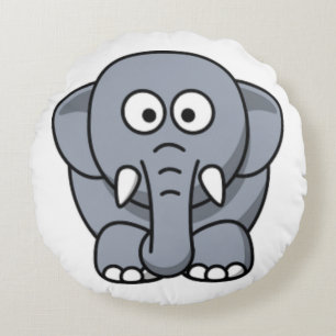 GRAY ELEPHANT ROND KUSSEN