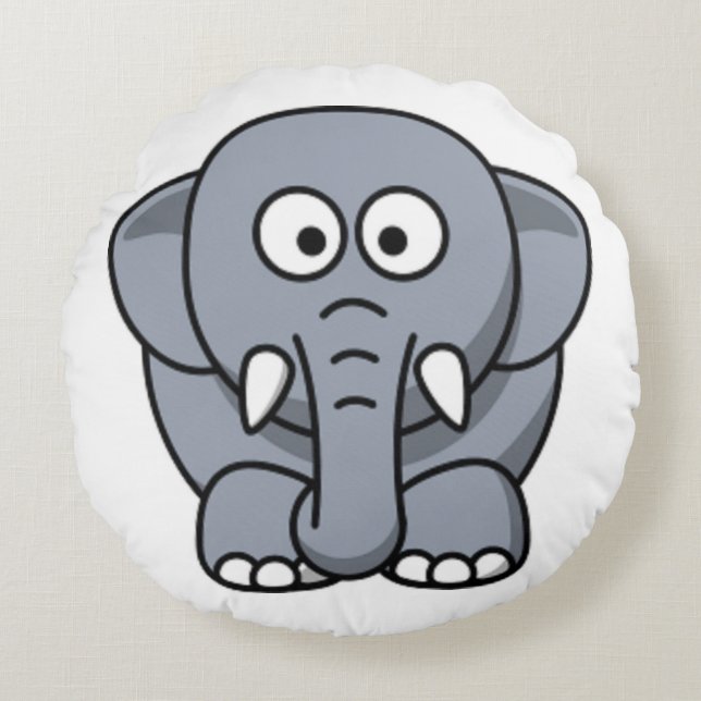 GRAY ELEPHANT ROND KUSSEN (Voorkant)