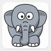 GRAY ELEPHANT VIERKANTE STICKER (Voorkant)