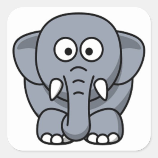 GRAY ELEPHANT VIERKANTE STICKER (Voorkant)