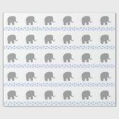 Gray Elephants met een rand van sterren Cadeaupapier (Vlak)