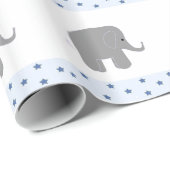 Gray Elephants met een rand van sterren Cadeaupapier (Rol Hoek)