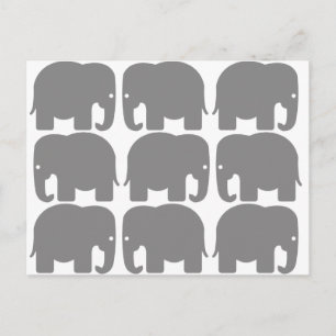 Gray Elephants Silhouette Briefkaart