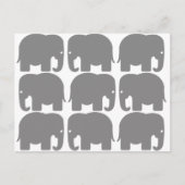 Gray Elephants Silhouette Briefkaart (Voorkant)