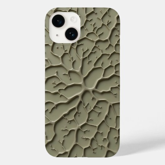 Gray Embossed Organic Texture iPhone Case (Achterkant)