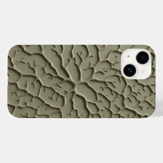 Gray Embossed Organic Texture iPhone Case (Achterkant (horizontaal))