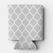 Gray en Aqua Moroccan Quatrefoil Monogram Blikjeskoeler (Achterkant)