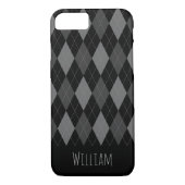 Gray en Black Argyle Pattern iPhone 7/8 Hoesje (Achterkant)