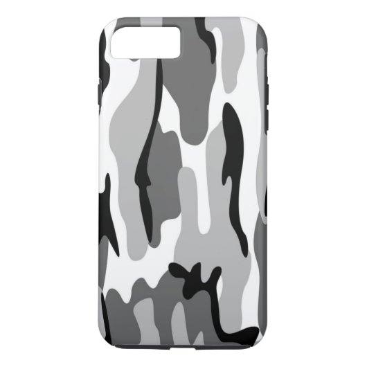 Gray en Black Camouflage iPhone 7 Hoesje (Achterkant)