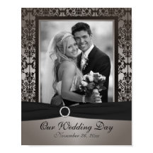 Gray en Black Damask Photo Lijst Invoegen