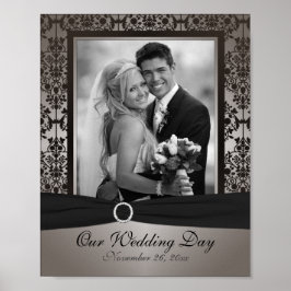 Gray en Black Damask Photo Lijst Invoegen Poster