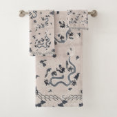 Gray en Black Deco Dragon Art Bad Handdoek (Insitu)