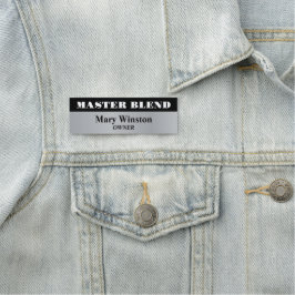 Gray en Black Professional Name Tag