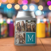 Gray en Blauwgroen Instagram Photo Collage Monogra Blikjeskoeler