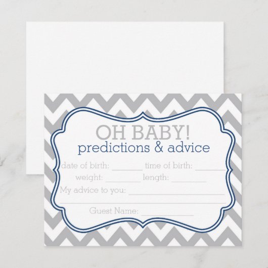 Gray en Blue Chevron Predications & Advice Card Advieskaart (Voorkant / Achterkant)