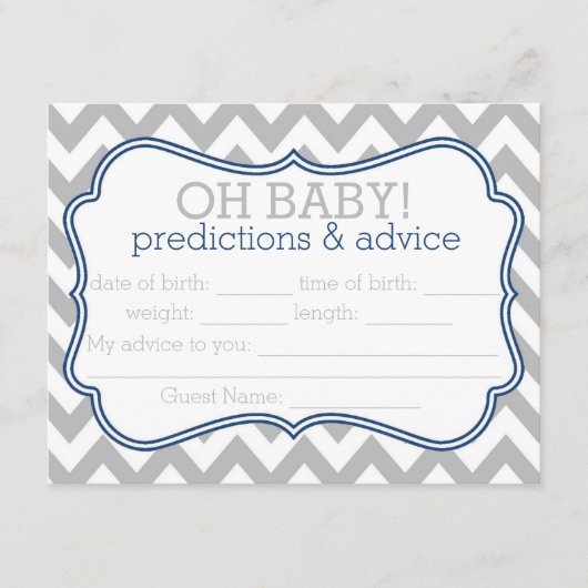 Gray en Blue Chevron Predications & Advice Card Advieskaart (Voorkant)