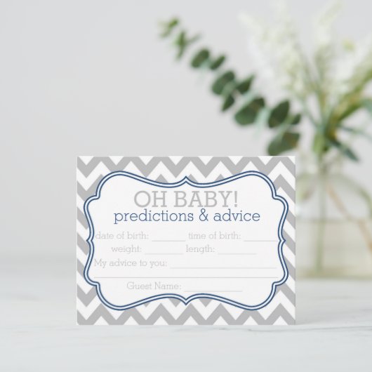 Gray en Blue Chevron Predications & Advice Card Advieskaart (Staand voorkant)