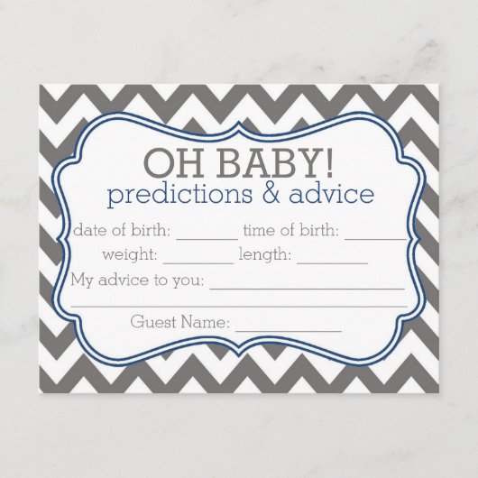 Gray en Blue Chevron Predications & Advice Card Advieskaart (Voorkant)