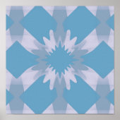 Gray en Blue Mid Century Modern Floral Poster (Voorkant)