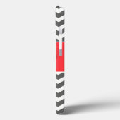 Gray en Coral Chevron Monogram Hoesje (Achterkant / Links)