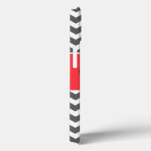 Gray en Coral Chevron Monogram Hoesje (Achterkant / Rechts)