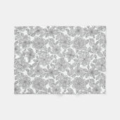 GRAY EN CREAM FLORAAL ONTWERP FLEECE DEKEN (Voorkant (Horizontaal))