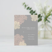 Gray en Cream Queen Anne's Lace Wedding RSVP (Staand voorkant)