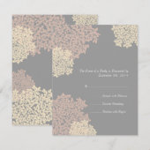 Gray en Cream Queen Anne's Lace Wedding RSVP (Voorkant / Achterkant)