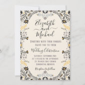 Gray en Gold Rustic Mexican Floral Wedding Kaart (Voorkant)