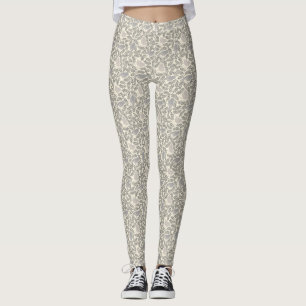 Gray en Ivory Bird Pattern Leggings