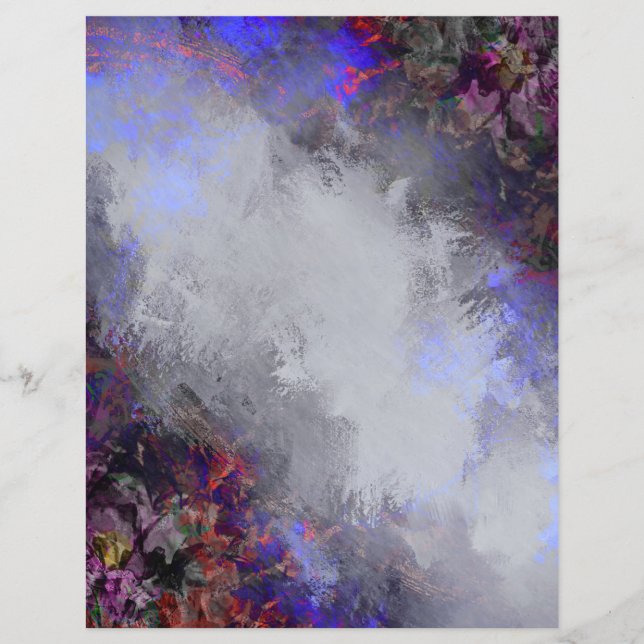 Gray en Lavender Grunge Lijst Scrapbook Paper (Voorkant)