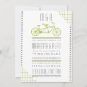 GRAY EN LIMOEN HIPSTER BICYCLE WEDDING INVITATION KAART (Voorkant)