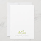 GRAY EN LIMOEN HIPSTER BICYCLE WEDDING INVITATION KAART (Achterkant)