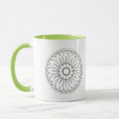 Gray en Limoen Medallion Pattern personaliseren Mok (Links)
