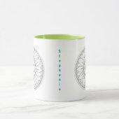 Gray en Limoen Medallion Pattern personaliseren Mok (Midden)