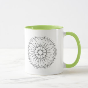 Gray en Limoen Medallion Pattern personaliseren Mok